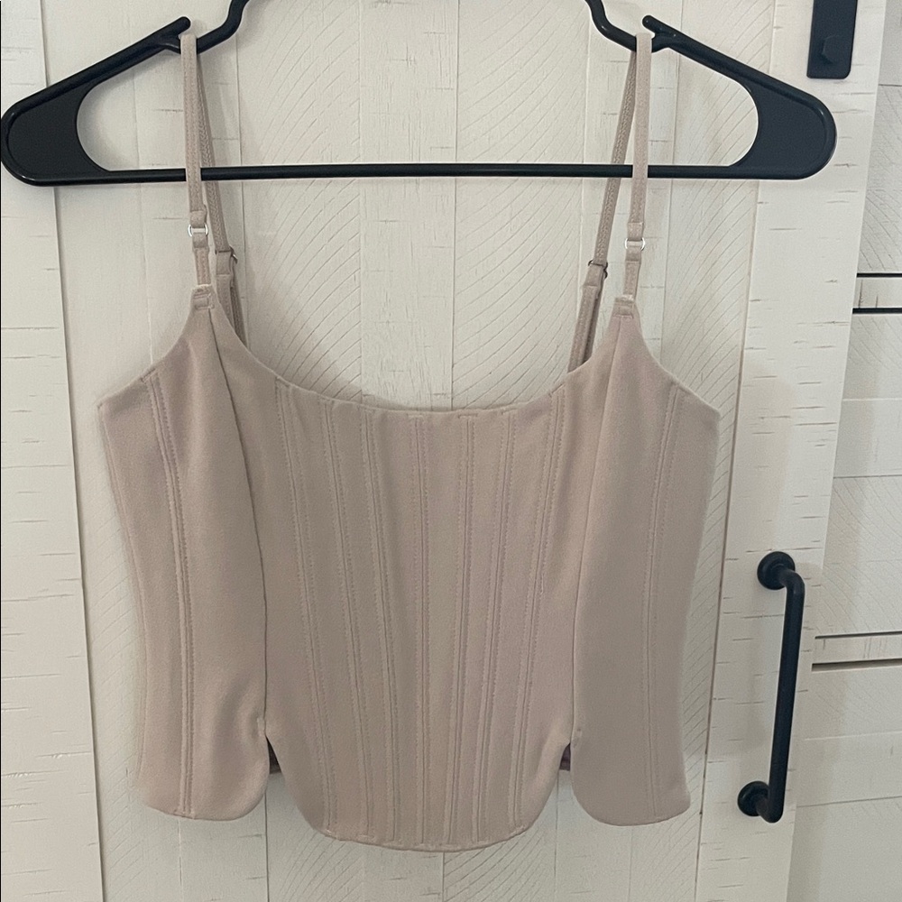 White Fox Boutique Beige Corset Top
